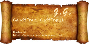 Gabányi Gyöngyi névjegykártya
